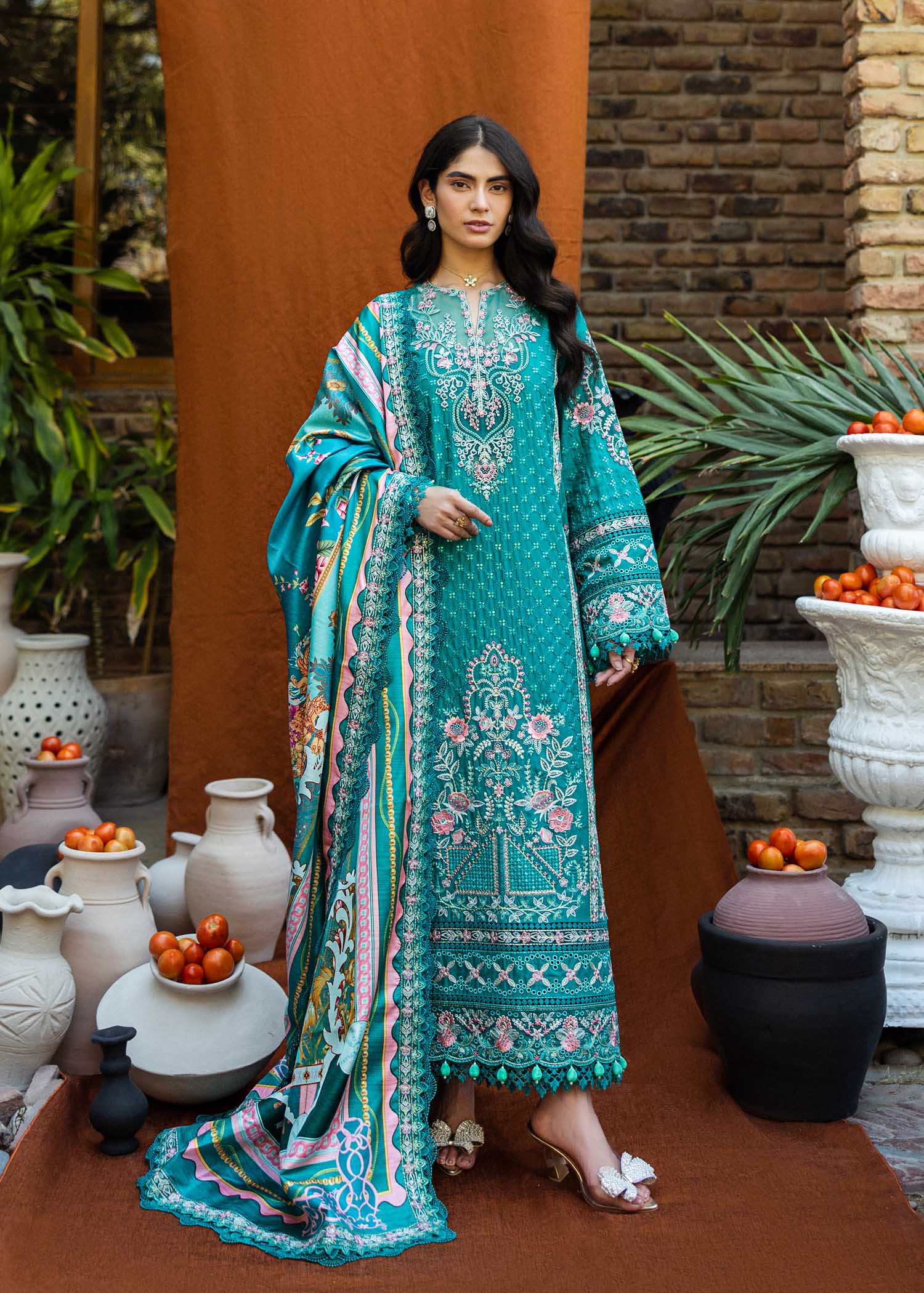 Akbar Aslam Lawn - Teal